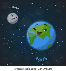Cute Earth and Moon