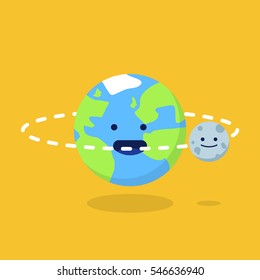 Cute Earth and Moon 
