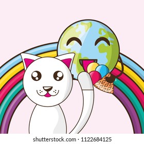 cute earth planet design