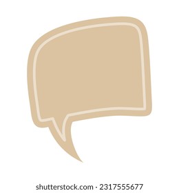 cute earth tone color Bubble talk. Hand-drawn speech bubble. Talk chat speak message. Empty blank comment. Vector illustration design