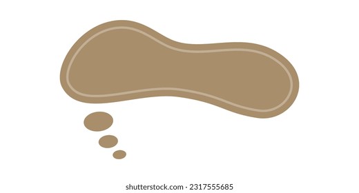 cute earth tone color Bubble talk. Hand-drawn speech bubble. Talk chat speak message. Empty blank comment. Vector illustration design