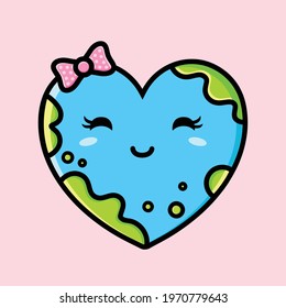 cute earth vector character design