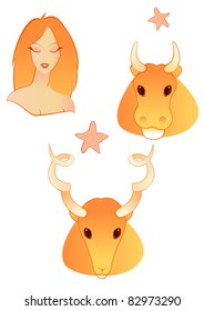 Cute earth zodiac signs icons