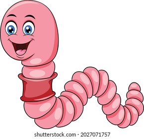 Cute Earthworm Cartoon Vector Illustration Stock Vector (Royalty Free ...