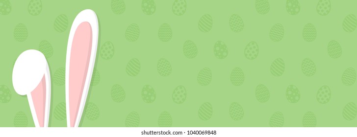 Cute Easter background with bunny and copyspace. Vector.