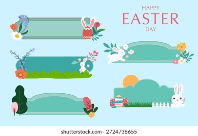 cute easter banner for kid greeting card