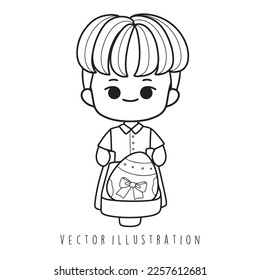 cute easter boy vector illustration