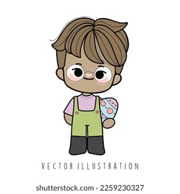cute Easter boy vector illustration