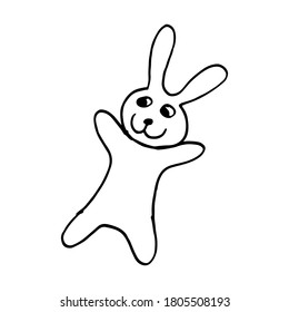 Abundantes de Pascua. Ilustración vectorial dibujada a mano en estilo doodle. Personajes festivos. Dibujo de líneas
