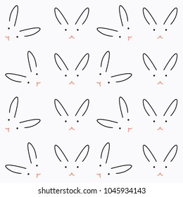 Cute Easter bunnies seamless pattern. 