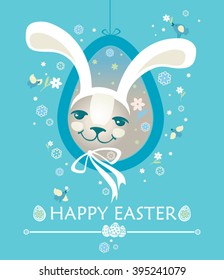 Cute Easter bunny. Beautiful card for you.