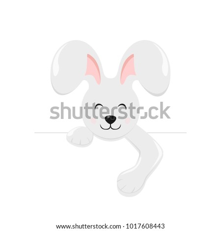 Download Cute Easter Bunny Behind White Banner Stock Vector ...