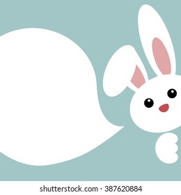 Cute Easter Bunny with bubble speech