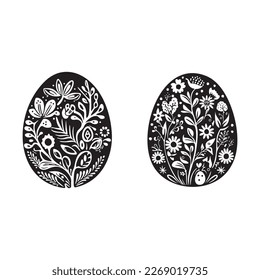 Cute easter bunny cartoon clipart. Vector rabbit motif with easter egg.