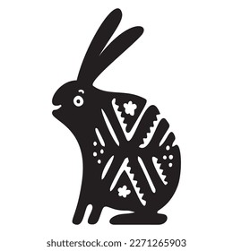 Cute easter bunny cartoon clipart. Vector rabbit motif.