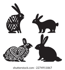 Cute easter bunny cartoon clipart. Vector rabbit motif.
