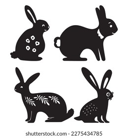 Cute easter bunny cartoon clipart. Vector rabbit motif.