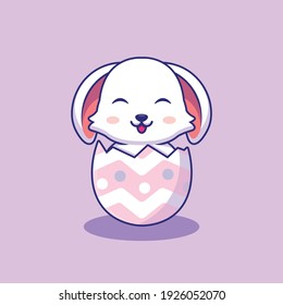 Cute easter bunny cartoon illustration
