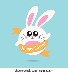 A cute Easter bunny celebrating Easter Day. 