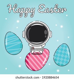 cute easter bunny celebrating easter mascot character