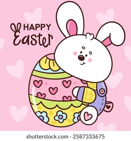 Cute easter bunny clipart hug giant egg farm boy. Kawaii animals rabbit egg hunting (whimsical characters). Pet farm Spring activities holiday. Make a wish for baby t shirt fairy tale book.