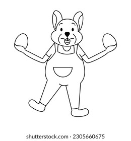 Hermoso y huevos. Ilustración vectorial de dibujos animados. Adecuado para colorear el libro.