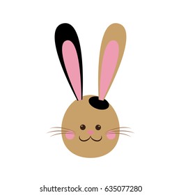 cute easter bunny face cheerful