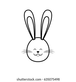 cute easter bunny face line