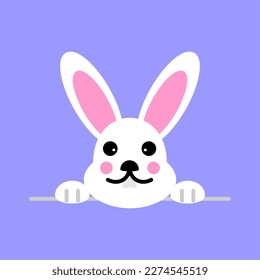 cute easter bunny flat vector cartoon