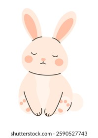 Cute Easter bunny. Flat vector illustration.