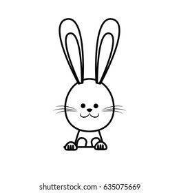 cute easter bunny funny animal line