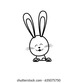 cute easter bunny funny animal line