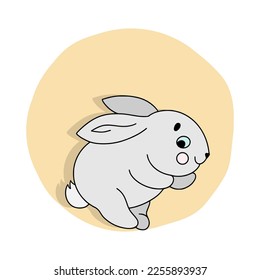 Cute Easter bunny. Funny cartoon rabbit. Vector illustration.