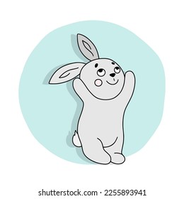 Cute Easter bunny. Funny cartoon rabbit. Vector illustration.