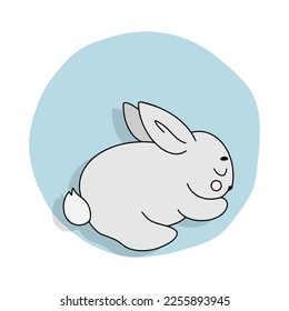 Cute Easter bunny. Funny cartoon rabbit. Vector illustration.