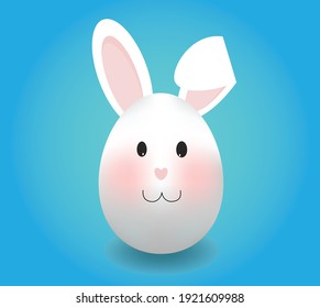 Cute Easter Bunny, Funny Egg witch Ears