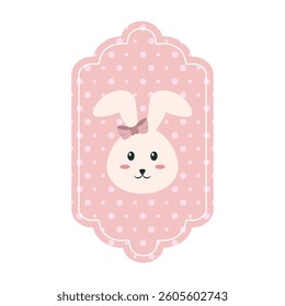 Cute Easter Bunny Gift Tags and Labels Flat Illustration