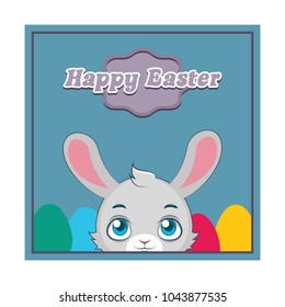 Cute Easter bunny greeting