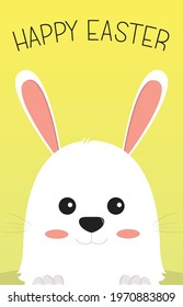 Cute Easter bunny Happy Easter design card in minimal style. Vector illustration