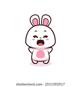 cute easter bunny with happy expression