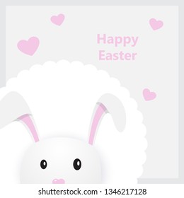 Cute Easter bunny holiday greeting card 