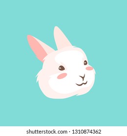 Cute Easter Bunny illustration. Cartoon rabbit smile character for traditional celebration.