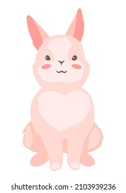 Cute Easter Bunny illustration. Cartoon rabbit character for design.