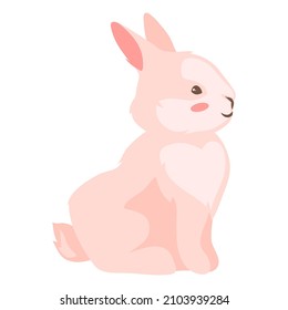 Cute Easter Bunny illustration. Cartoon rabbit character for design.