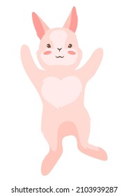 Cute Easter Bunny illustration. Cartoon rabbit character for design.