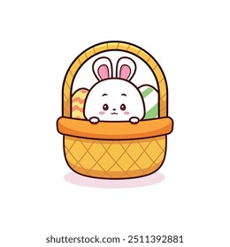 cute easter bunny illustration vector