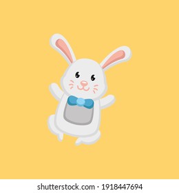 Cute Easter bunny mascot logo design
