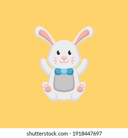Cute Easter bunny mascot logo design