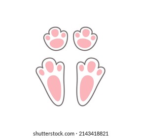 Cute Easter Bunny Paw Rabbit Hare Stock Vector (Royalty Free ...