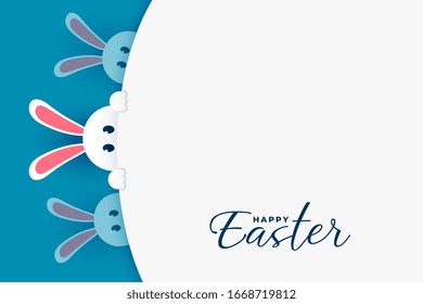 cute easter bunny peeping out background design